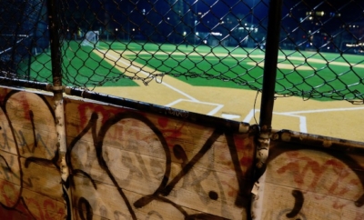 baseball field at night